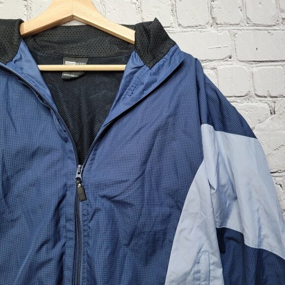 illumiNite Two Tone Blue Windbreaker Full Zip Jacket Zip Pockets Size S? - Picture 4 of 13